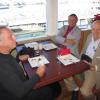 PORT CAPTAIN LARRY FINLEY WITH DICK O"REILLY AND DICK MARTIN.
