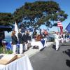 The Sea Scout color guard presents the colors.
 